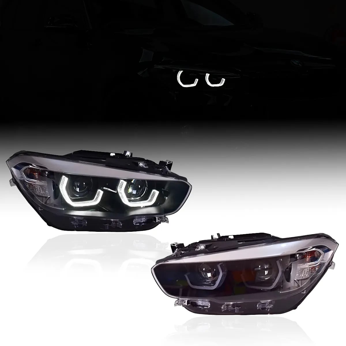 BMW 1er (F20/F21) Hex Halo LED-Scheinwerfer — Halogen auf LED Upgrade — LCI 2015–2019